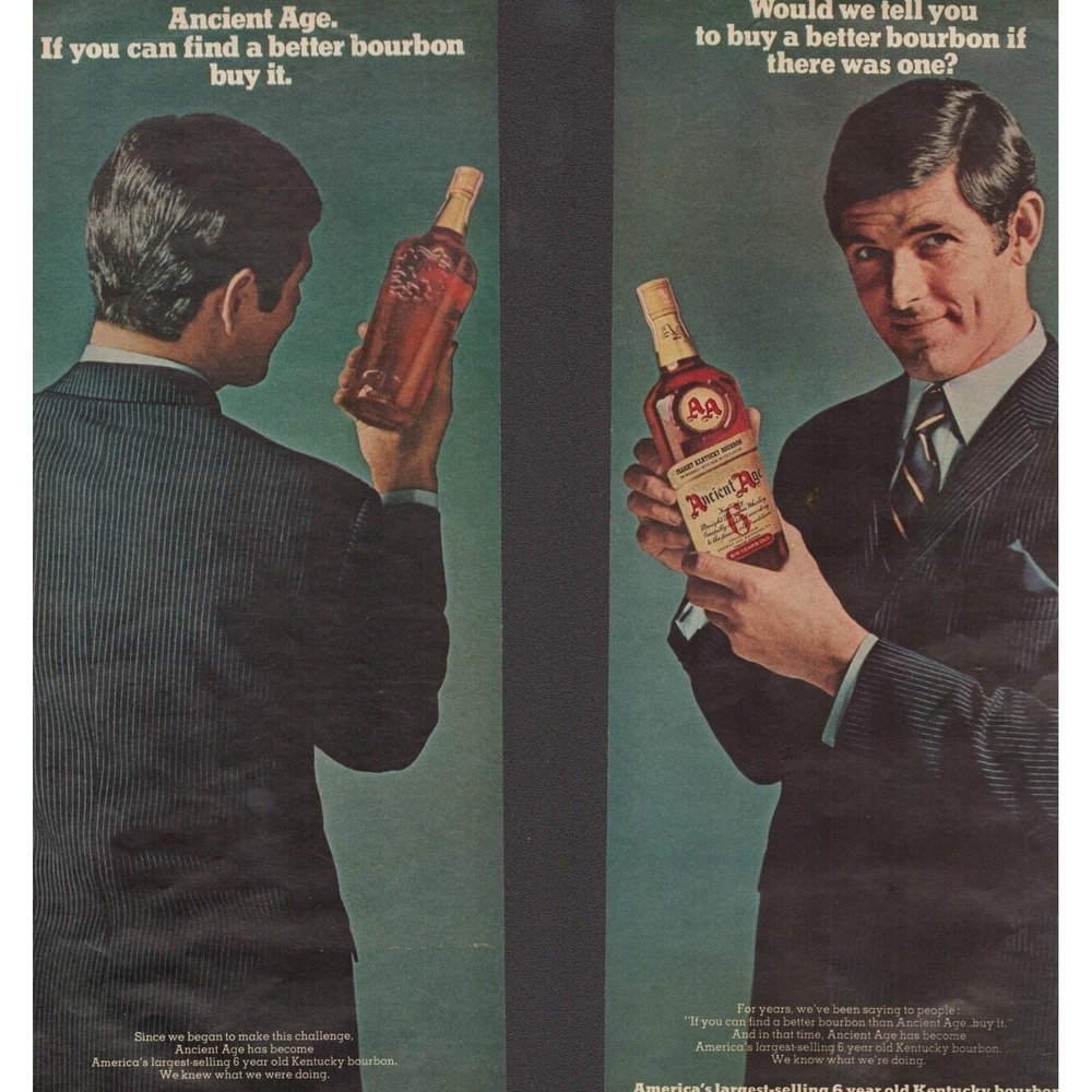 1969 Ancient Age Bourbon Vintage Print‎ Ad Kentucky Whiskey Bar Decor Ephemera